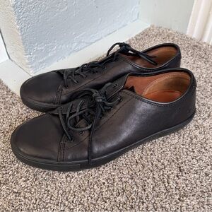 Frye Brett Mens Black Leather Lace Up Lifestyle Sneakers Shoes